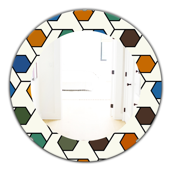 Designart Canada 24-in L x 24-in W Round Honeycomb Polished Wall Mirror