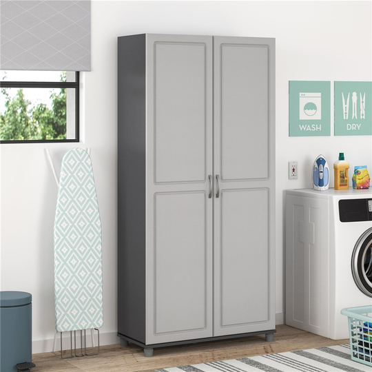 System Build Kendall Utility Storage Cabinet - 15.38-in x 23.69-in x 75-in - Gray