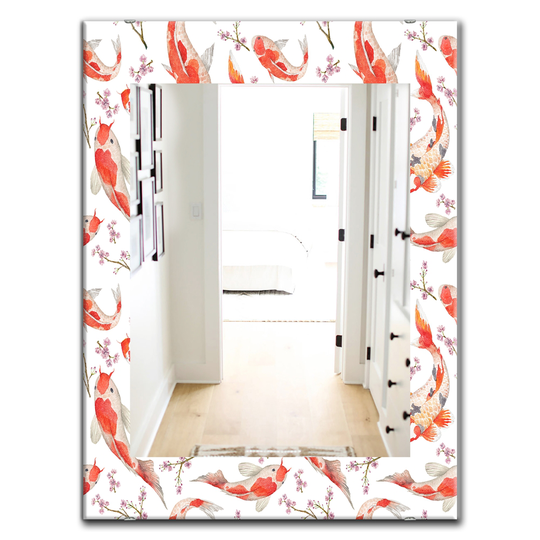 Designart 35.4-in x 23.6-in White Costal Creatures Modern Mirror