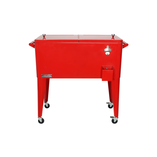 Permasteel Red Steel 75.7-L Wheeled Insulated Cart Cooler