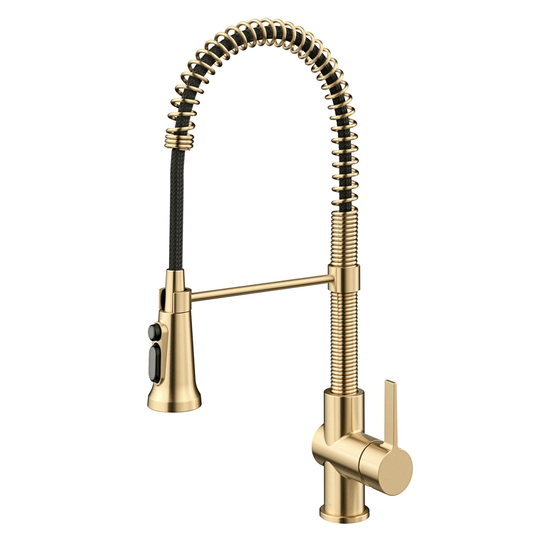 Kraus Britt Pull-Down Single Handle Water Filter Kitchen Faucet in Brushed Gold