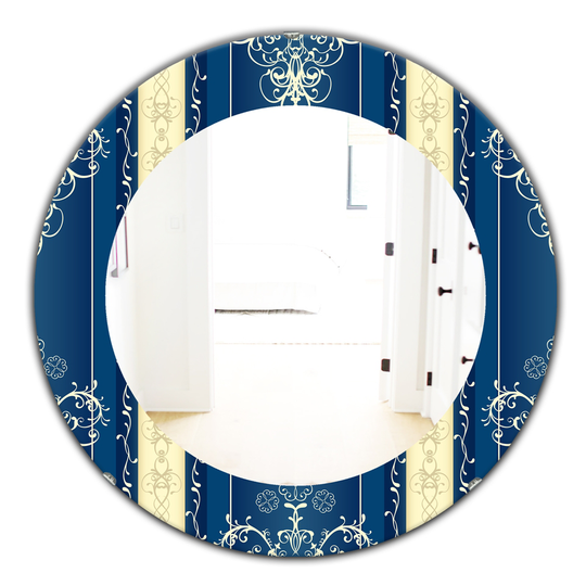 Designart Canada 24-in L x 24-in W Round Luxury Lace Design Polished Wall Mirror