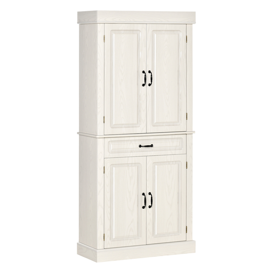 HomCom Off-White Composite Pantry