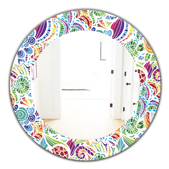 Designart 24-in x 24-in White Tropical Mood Bright Modern Mirror