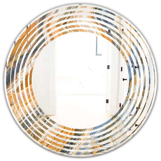 Designart Canada Round 24-in W x 24-in L Multicolour Marbled Geode Modern Polished Wall Mirror