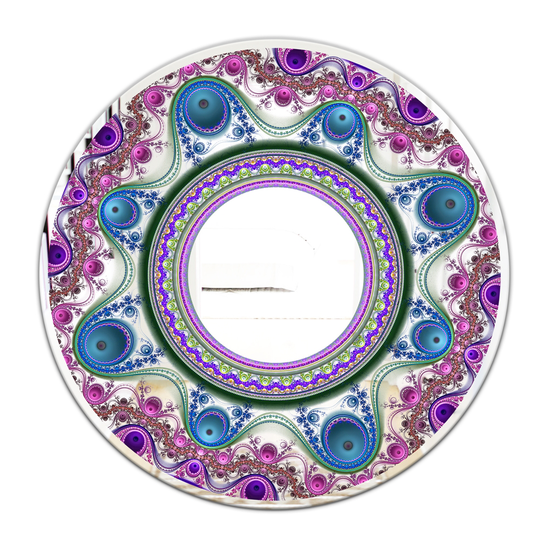 Designart Circles & Curves Round 24-in L x 24-in W Polished Modern Purple Wall Mounted Mirror