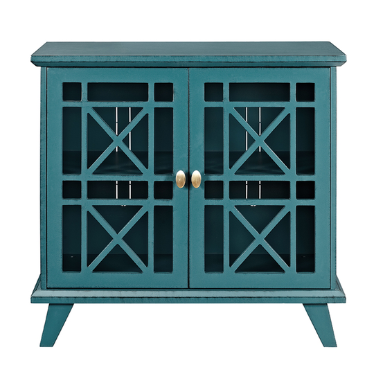 Walker Edison Coastal Accent Storage Cabinet - 32-in x 30-in - Blue