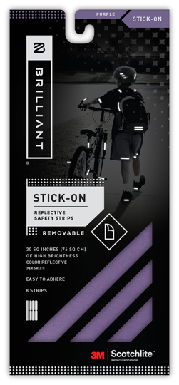 Brilliant Spacio Innovations Inc. Reflective Strips Stick-On - Purple - 8 Strips