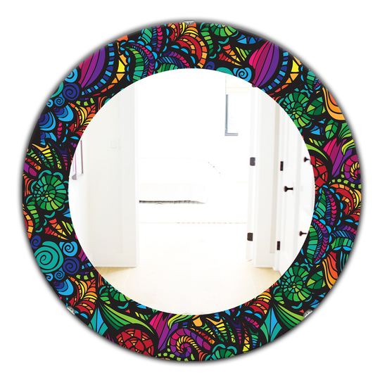 Designart 24-in x 24-in Blue Obsidian Bloom Mirror
