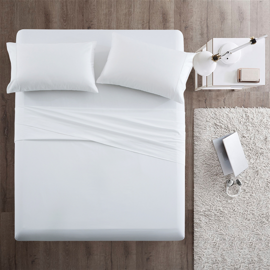 Marina Decoration King White Cotton Bed Sheets - 4-Piece