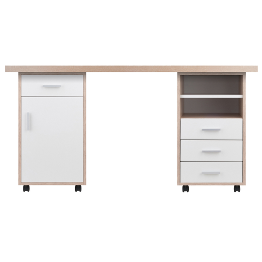 Winsome Wood Kenner 3-piece Reclaimed Wood And White Asian Hardwood Transitional Home Office Furniture Set