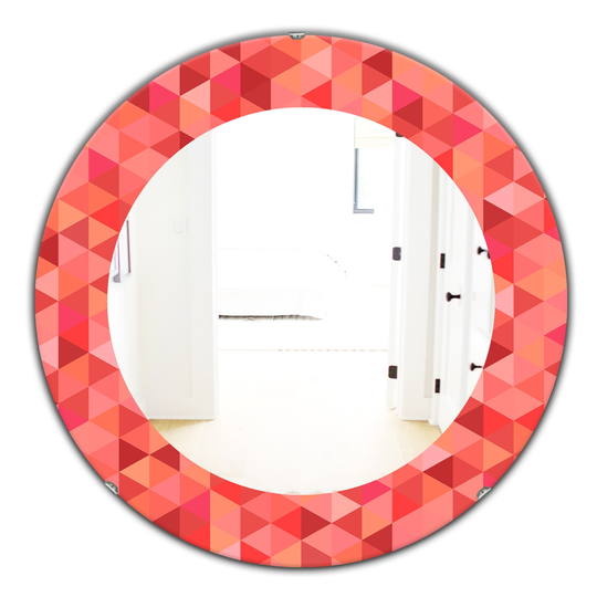 Designart Canada 24-in L x 24-in W Round Pink Spheres Polished Wall Mirror
