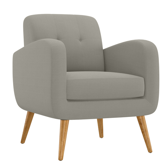 Handy Living Set of 1 Mcnab Midcentury Dove Grey Polyester/polyester Blend Accent Chair