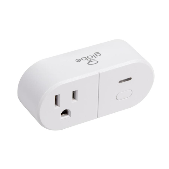 Globe Electric Smart Wi-fi Plug 1 Grounded Outlet 15a with Energy Monitoring