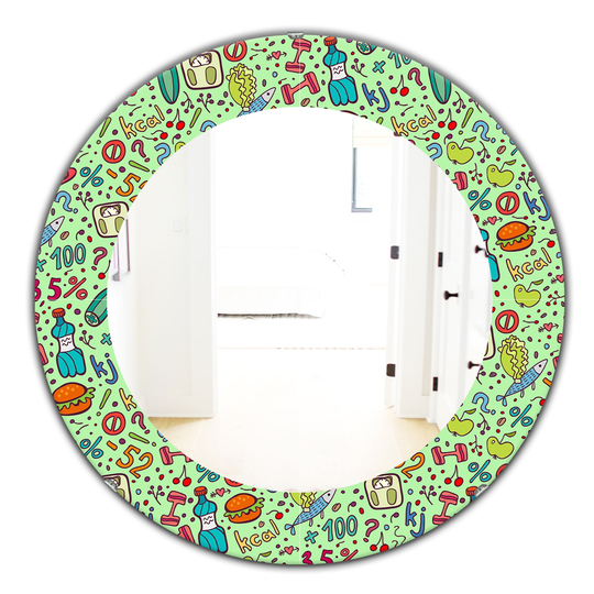 Designart 24-in x 24-in Green Diet Pattern Modern Mirror