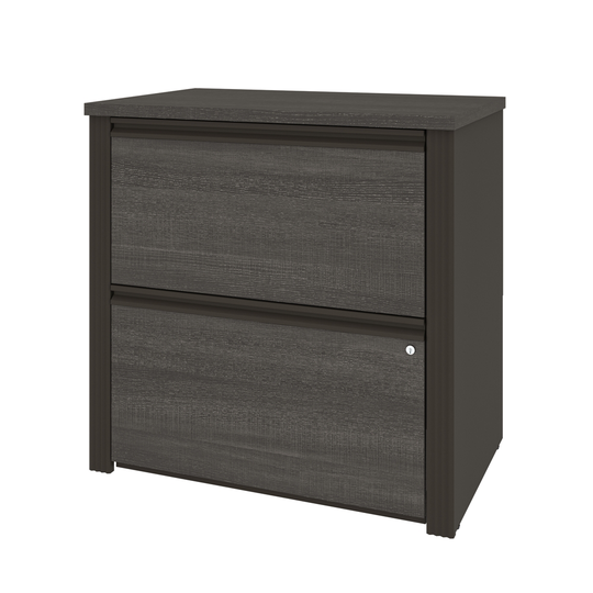 Bestar Prestige Plus 2-Drawer File Cabinet, Bark Grey and Slate