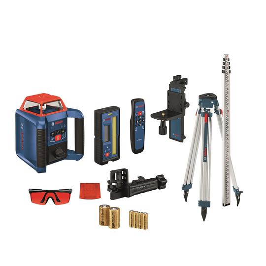 Bosch GRL2000-40HVK 2000-ft Red Beam Self-Levelling Rotary 360° Laser Level Kit with Plumb, Level and Square Display