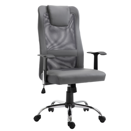 Vinsetto Grey Contemporary Adjustable Height Swivel Ergonomic Office Chair