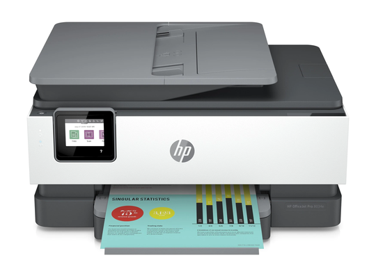 Imprimante Tout-en-un HP OfficeJet Pro 8034e avec 6 mois d'instant Ink avec HP+ inclus