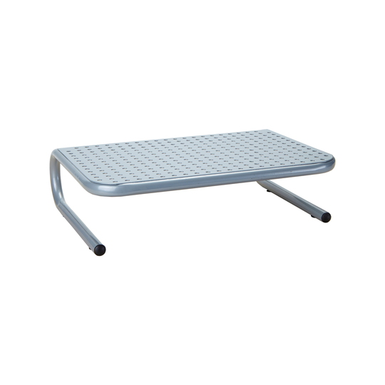 Mind Reader 14.8-in Silver Traditional Adjustable Metal Monitor Stand with Keyboard Storage