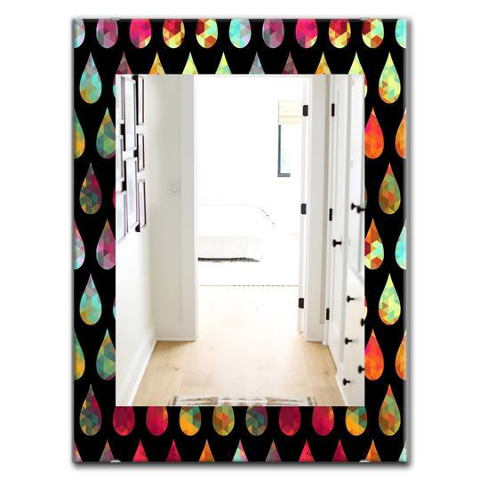 Designart Canada 35.4-in L x 23.6-in W Rectangle Obsidian Impressions Modern Polished Wall Mirror