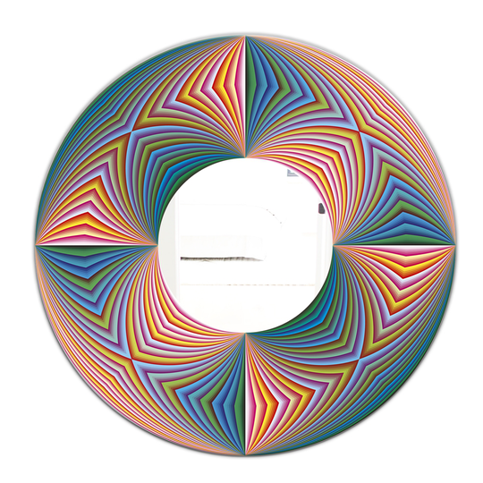 Designart Illusion Round 24-in L x 24-in W Polished Modern Pink Wall Mounted Mirror