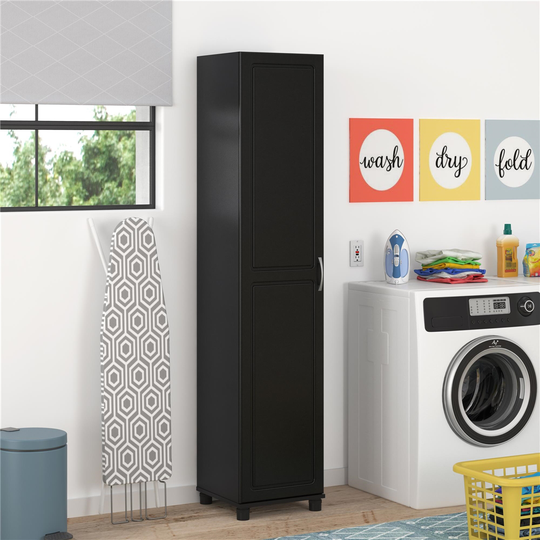 System Build Kendall Utility Storage Cabinet - 15.38-in x 15.69-in x 74.31-in - Black