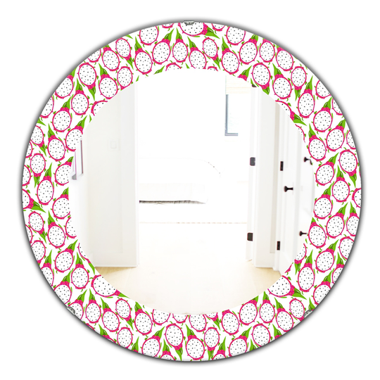 Designart 24-in x 24-in Pink Tropical Pattern I Bohemian and Eclectic Mirror