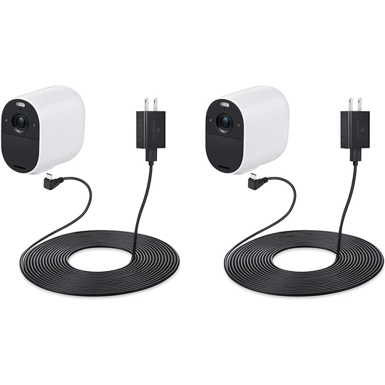 Wasserstein Black 16-ft Weatherproof Charger for Arlo Essential Spotlight/XL Spotlight (2-Pack)