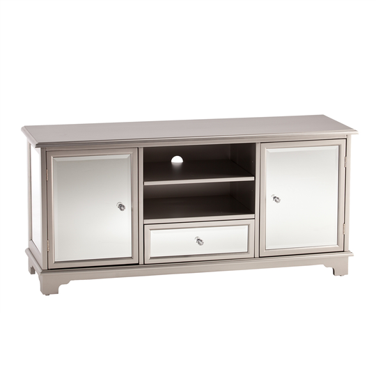 Southern Enterprises Impression Silver Contemporary/modern Engineered Wood Media Cabinet