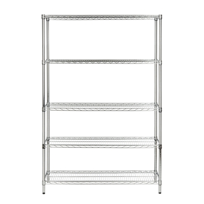 Safavieh HAC2004A Echo 5 Tier Heavy Duty Chrome Wire Shelf, H
