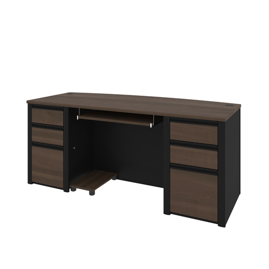 Bestar Connexion 72-in Executive Desk - Antigua and Black