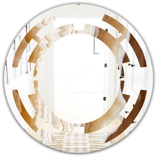 Designart Canada 24-in L x 24-in W Round Geode Marble Modern Polished Wall Mirror