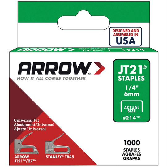 Arrow JT21 1/4-in Light-Duty Staples (1,000-Count)