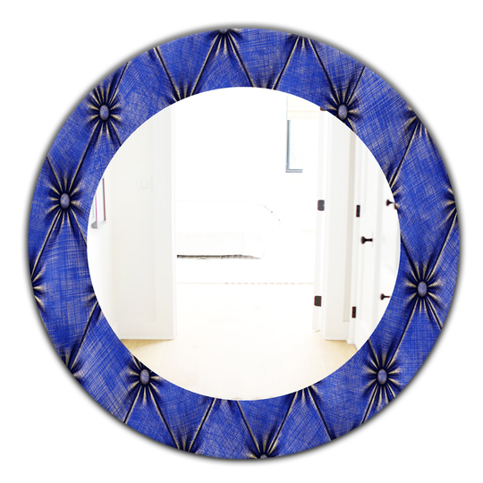 Designart Canada 24-in L x 24-in W Round Leather Print Polished Wall Mirror