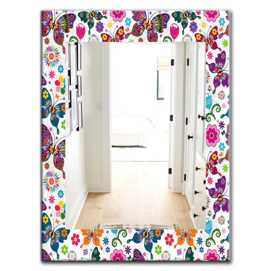 Designart 35.4-in x 23.6-in White Spring Pattern Modern Mirror