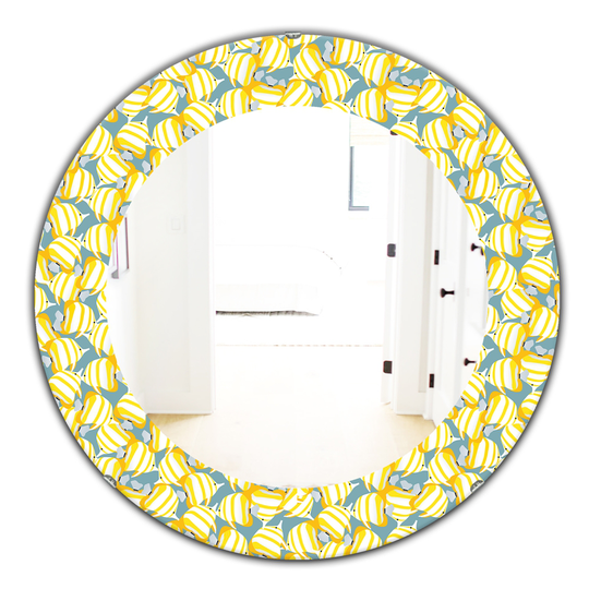 Designart 24-in x 24-in Yellow/Gold Moods Traditional Mirror