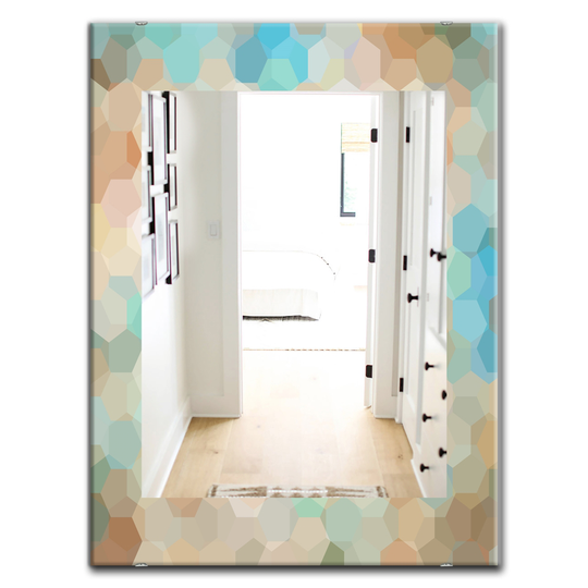 Designart Canada 35.4-in L x 23.6-in W Rectangle Honeycomb Modern Polished Wall Mirror