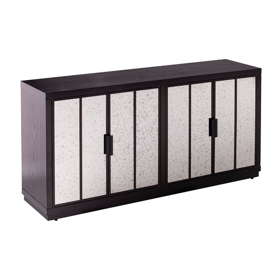 Southern Enterprises Folwick Ebony and Antique Mirror Accent Chest