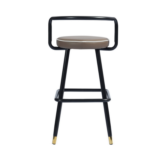 Homycasa Ballon Brown Bar Height (27-in to 35-in) Upholstered Bar Stools - Pack of 2