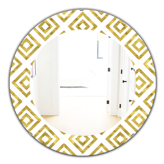 Designart 24-in x 24-in Yellow/Gold Capital Gold Honeycomb Mirror