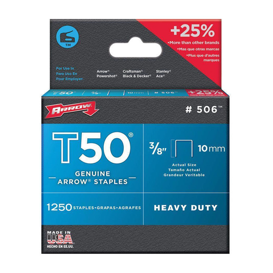 Arrow T50 3/8-in Heavy-Duty Staples (1,250-Count)