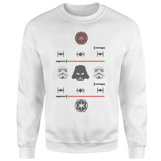 Star Wars Imperial Knit White Christmas Jumper - S