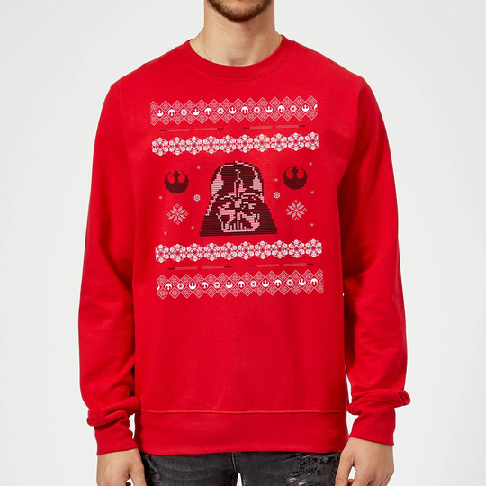 Star Wars Darth Vader Christmas Knit Red Christmas Jumper - S