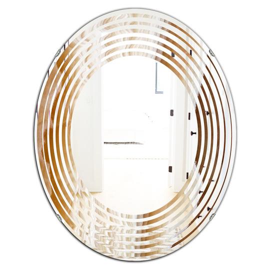 Designart Canada 31.5-in L x 23.7-in W Oval Geode Marble Polished Wall Mirror