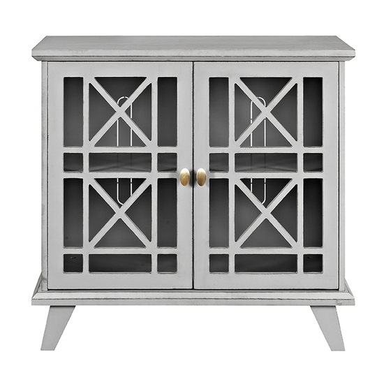 Walker Edison Coastal Accent Storage Cabinet - 32-in x 30-in - Grey