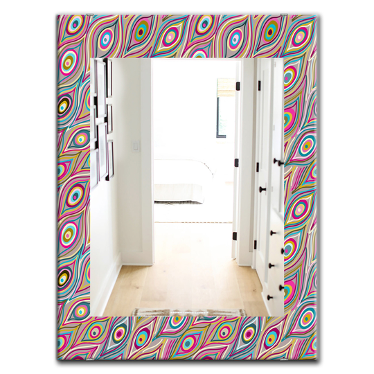Designart 35.4-in x 23.6-in Pink Abstract Pattern I Modern Mirror