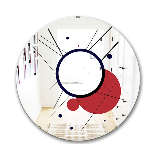 Designart Canada 24-in L x 24-in W Red Round Polished Wall Mirror