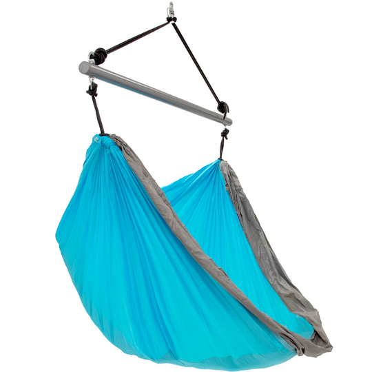 Vivere Turquoise Nylon Portable Parachute Hammock with Built-In Pockets
