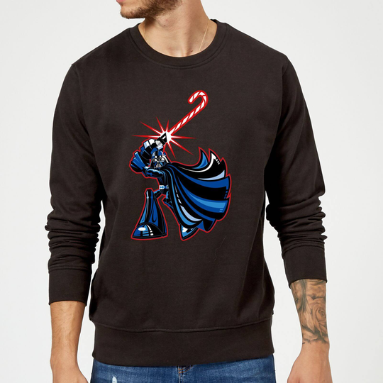Star Wars Candy Cane Darth Vader Black Christmas Jumper - S